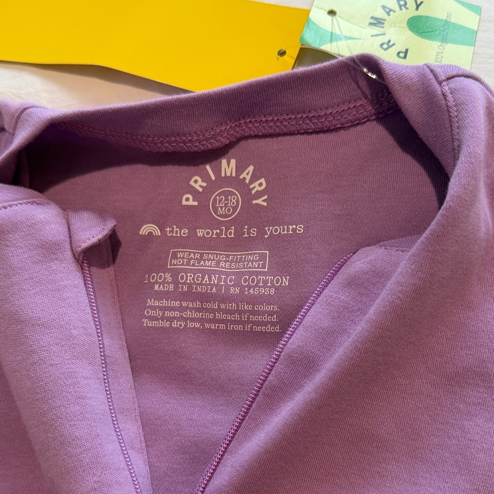 Primary Kids Zip-Up One-Piece Pajama Sleeper - Picture 3 of 4